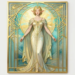 elf princess in art deco style