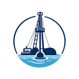 company logo, mermaid drilling a water well,
