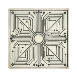 a circuitry design by lisa frank on a fancy square tile