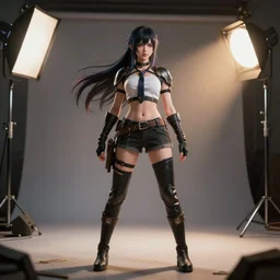 fantasy anime girl, unreal 5, hyperrealistic, realistic, photorealistic, dynamic lighting, highly detailed, cinematic landscape, studio landscape, studio lighting