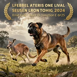 a boerboel mastiff running, a kangaroo being chased, detailed, intricate