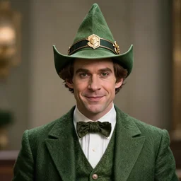 an elf in a suit, gatsby hat, detailed portrain, hd, 4 k