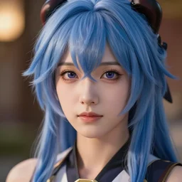 ganyu, very beautiful face, ultradetailed face, ultrarealistic, sharp focus, photorealistic, 5 0 mm bokeh, octane rendered, lumen technology, unreal engine 5, ray tracing, rtx reflections, film still
