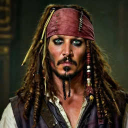 captain jack sparrow as a judge, concept art, detailed face, fantasy, highly detailed, cinematic lighting, digital art painting by greg rutkowski