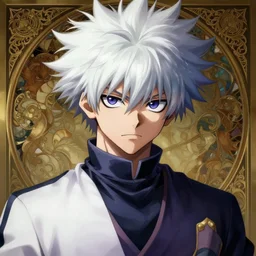portrait of killua zoldyck, intricate, elegant, highly detailed, ray tracing, digital painting, artstation, concept art, smooth, sharp focus, illustration, art by artgerm and greg rutkowski and alphonse mucha, 8 k