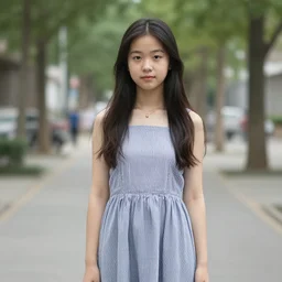 photorealistic photo of a chinese canadian girl wearing a everyday dress