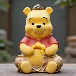 Royal Winnie the pooh as a Buddha statue