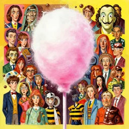 candyfloss and chocolate bubbles by beeple, artgerm, amanda sage, bauhaus, salvador dali, bernie wrightson, bruce pennington, frank, stella, anne stokes, alena aenami, angus mckie, alex grey, don bluth, akira toriyama, chris moore, arthur adams, andre masson, dr. suess, brian despain. abstract, artstation, design 4 k, native, hd