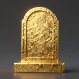 tombstone made out of gold from a video game!!!, stylized, artgerm, artstation, hd, cgsociety, cgi, realistic, dramatic, cinematic, artistic, trending, detailed