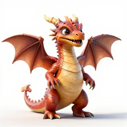 dashing baby dragon hatching, studio photography, full body, standing, isolated on a pure white background, centered, whole figure in frame, sharp focus, studio lighting