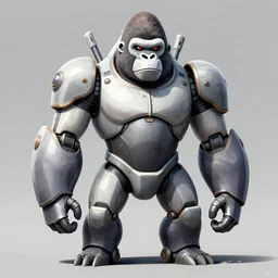 a large anthropomorphic gorilla shaped mecha by paul lehr and moebius