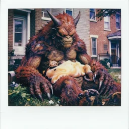 detailed color analog medium format photo a sleeper stalker monster creature designed by neill blomkamp, gantz, silent hill, in toronto neighbourhood in the 1 9 9 0's. polaroid, high production value, intricate details, 8 k resolution, hyperrealistic, hdr, photorealistic, high definition, tehnicolor, award - winning photography, masterpiece, amazing colors, kentaro miura manga
