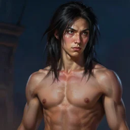 portrait of a muscle ezreal, extreme fine detail background, night, highly detailed, high quality, digital painting, hyperrealistic, by gaston bussiere, j. c. leyendecker, craig mullins