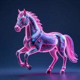 neon digital fantasy horse by Eadweard Muybridge reimagined by industrial light and magic, digital screenshot, trending on artstation