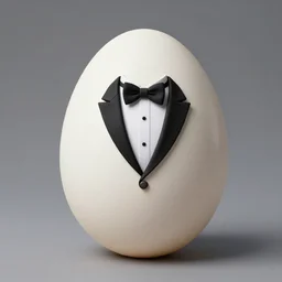 Humanoid egg wearing tuxedo