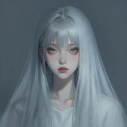 portrait of ghost rule girl, by alena aenami, by ross tran, digital art painting