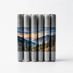marble marker set, commercial catalog photo, isolated on a pure white background, centered, entire object in frame, sharp focus, soft studio lighting
