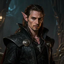 A fantasy comic book style portrait painting of Jared Leto as a dark elf, unreal 5, DAZ, hyperrealistic, octane render, RPG portrait, ambient light, dynamic lighting