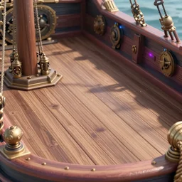 deck on pirate ship from 1 7 2 0. steampunk and magical colors. trending on artstation, realistic.