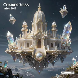delicate mtg illustration by charles vess of a massive temple constructed of carved iridescent pearls and house - sized crystals of impossible architecture floating in the astral plane, trending on cgsociety.