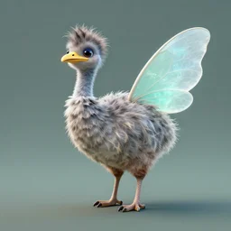 molecular ostrich fairy, digital art