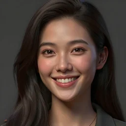 Clothed,worksafe.at CGSociety by WLOP,ilya kuvshinov,krenz cushart,Greg Rutkowski,trending on artstation.Zbrush sculpt colored,Octane render in Maya,Houdini VFX.Close-up young Filipino Malaysian Indonesian idol AV actress girl face,expressing joy,silky hair, deep eyes.Oil painting.Cinematic dramatic atmosphere,sharp focus,soft volumetric studio lighting.