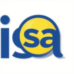 car wash logo,'isa ', blue and yellow color scheme, professional design
