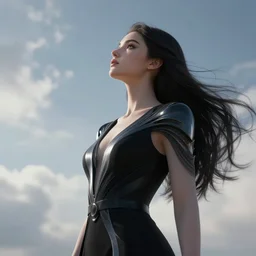 classy elegant sophisticated picture of a girl looking at the sky, fantasy art by nixeu and guweiz and ilya kuvshinov, sleek curves, intricate sharp focus, trending on artstation hq, deviantart, pinterest, unreal engine 5, 4 k uhd image