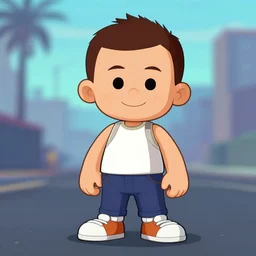 Caillou in the style of gta san andreas, in the style of artgerm, rossdraws