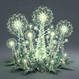 a digital render of a glowing fractal forest by patrick faulwetter, greg Mumford, Julius Horsthuis, Trending on artstation, Trending on deviantart