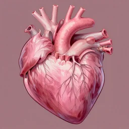 A cross section of a pink heart, extra detailed, digital illustration, by Makoto Shinkai and thomas kinkade, digital painting, Matte painting, trending on artstation and unreal engine