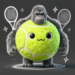a tennis ball monster ,tennis ball, king kong, chalk digital art, fantasy, magic, trending on artstation, ultra detailed, professional illustration by Basil Gogos