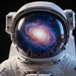 galaxy in a astronaut visor, close up, octane render realistic lighting textures hyper realistic details beautiful colors