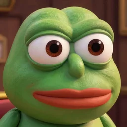 a high-resolution extreme closeup portrait photo of an pepe, beautiful low light, style thomas kinkade render 8k