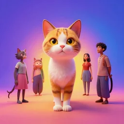 cat judging you in silence, colorful, contrast, 3 d scene, greg rutkowski, zabrocki, karlkka, jayison devadas, trending on artstation, 8 k, ultra wide angle, zenith view, pincushion lens effect