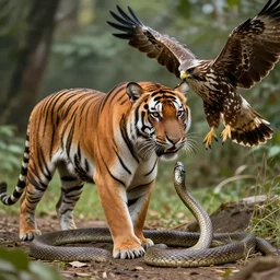 tiger - snake - hawk hybrid, animal photography