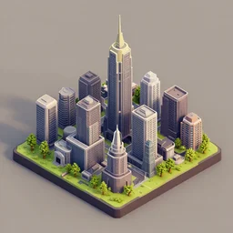 Isometric 3d octane render of Fallout 4 Diamond City