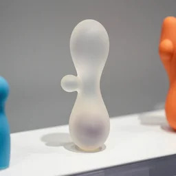translucent vibrating rubber toy on display
