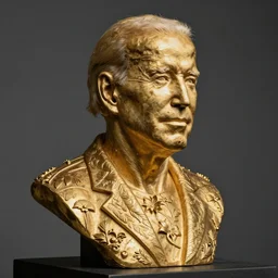 an intricate gold bust of Joe Biden.