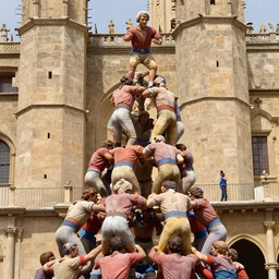 catalan castellers human impossible big tower they are stone men like a incredible gian sculpture at the kingdom of julius caesar, roman historic works, hyper - detailed, world renowned artists, historic artworks society, antique renewal, cgsociety, by greg rutkowski, by gustave dore, by caspar david friedrich style