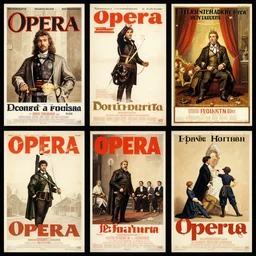 thumbnails of opera posters with big titles. italy 1 8 1 6