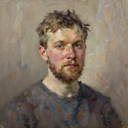 portrait of a latvian man ( 3 1 ) from latvia in 2 0 2 1, an oil painting by ross tran and thomas kincade
