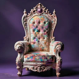 tall intricate baroque kawaii goth throne, faded effect, detailed, vaporwave colors, by artgerm, artgerm art,