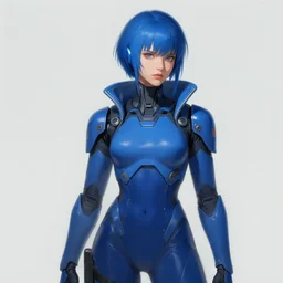 character concept portrait, blue cyberpunk character, style digital painting, concept art, smooth, sharp focus, illustration, from Metal Gear, by Ruan Jia and Mandy Jurgens and William-Adolphe Bouguereau, Artgerm