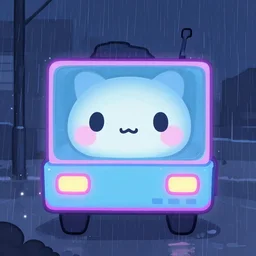 beautiful drawing style vaporware cartoon japan, kawaii rainy!! gloomy, gloomy night lighting, minimalistic!! simple, neon pastel, in the style of shoujo ai manga