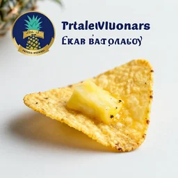 professional food photo of a tortilla chip with blue pineapple, award winning