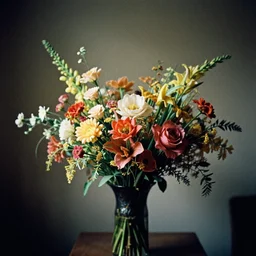 a beautiful aesthetic bouquets exotic flowers from central india, 1 9 9 0 s, still life, by alex webb, by gregory crewdson, featured on architecture daily, shot on large format film, 3 5 mm film, grainy, cinematic composition, beautiful volumetric lighting, no frames