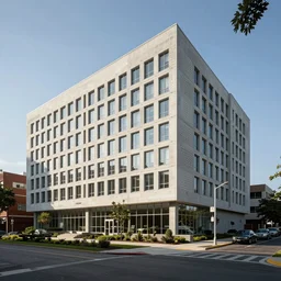 a suburban office headquarters designed by Paul Rudolph