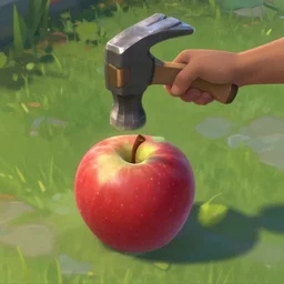 hammer hitting an apple by league of legends