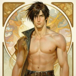chris redfield, attractive man, futurism, painting by gaston bussiere, craig mullins, greg rutkowski, alphonse mucha